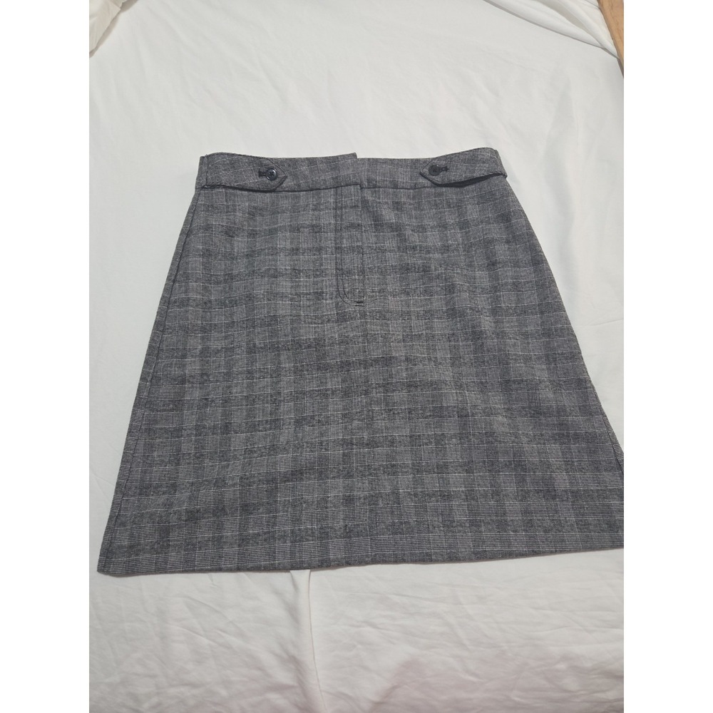 Banana Republic Gray Plaid A-Line Mini Skirt Women's Size 2 Career Office Stretc